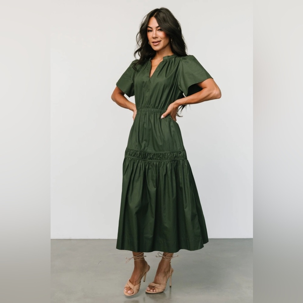 Baltic Born Dark Green Midi Dress - Picture 3 of 14